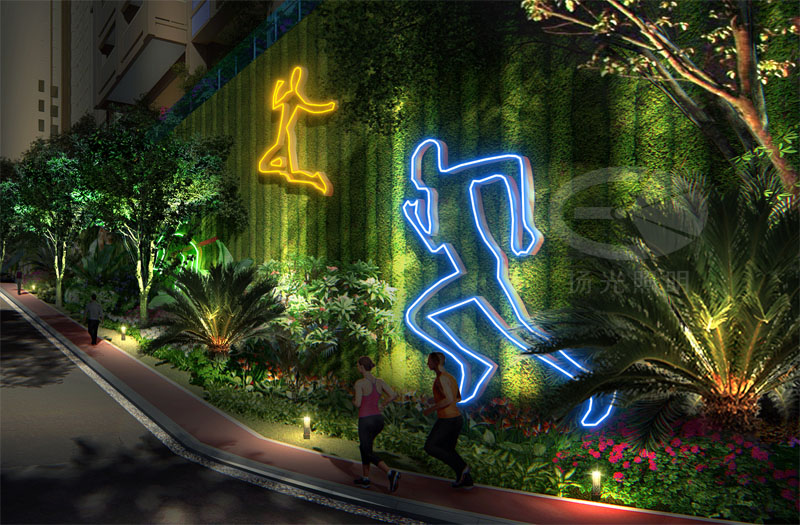 小區(qū)植物夜景燈光設(shè)計效果圖