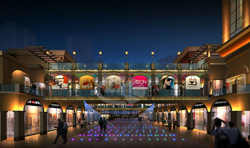 商業(yè)街夜景亮化設(shè)計(jì)效果圖一