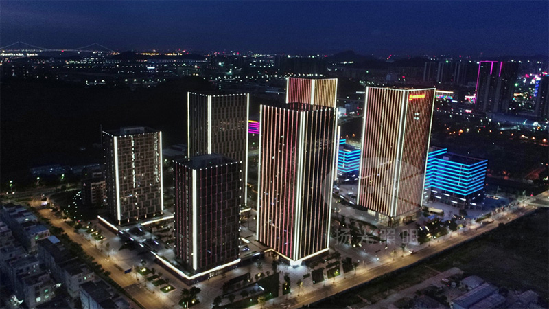 樓體夜景照明工程航拍圖